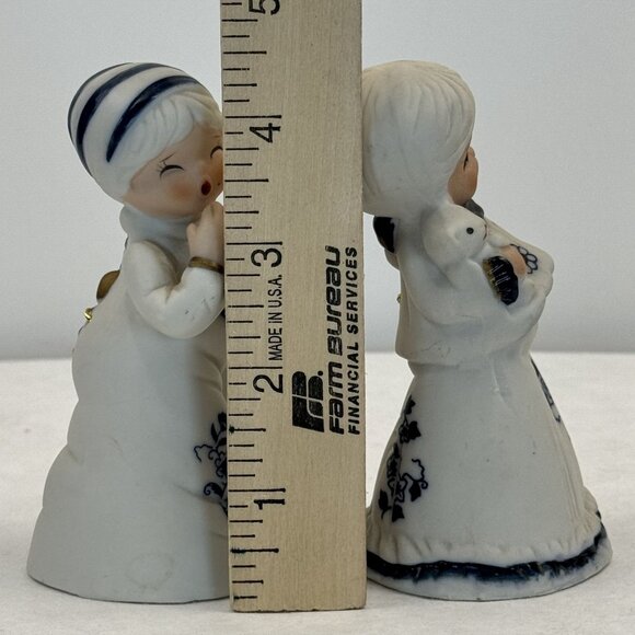 Set of 2 Vintage Jasco Royal Majestic Bell Porcelain Bisque Girl Figurine Blue - Picture 10 of 16
